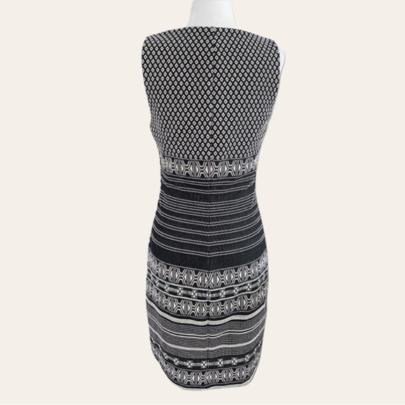 🇨🇦 Ruelle Patchwork Dress Sleeveless Black And White Made In Canada - Picture 4 of 17